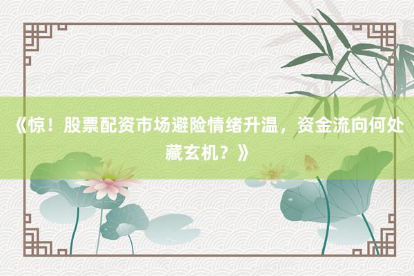 《惊！股票配资市场避险情绪升温，资金流向何处藏玄机？》