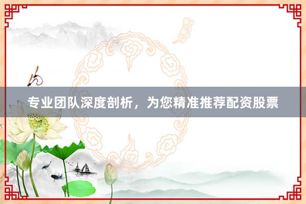 专业团队深度剖析，为您精准推荐配资股票