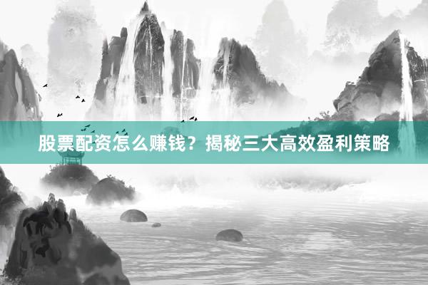 股票配资怎么赚钱？揭秘三大高效盈利策略